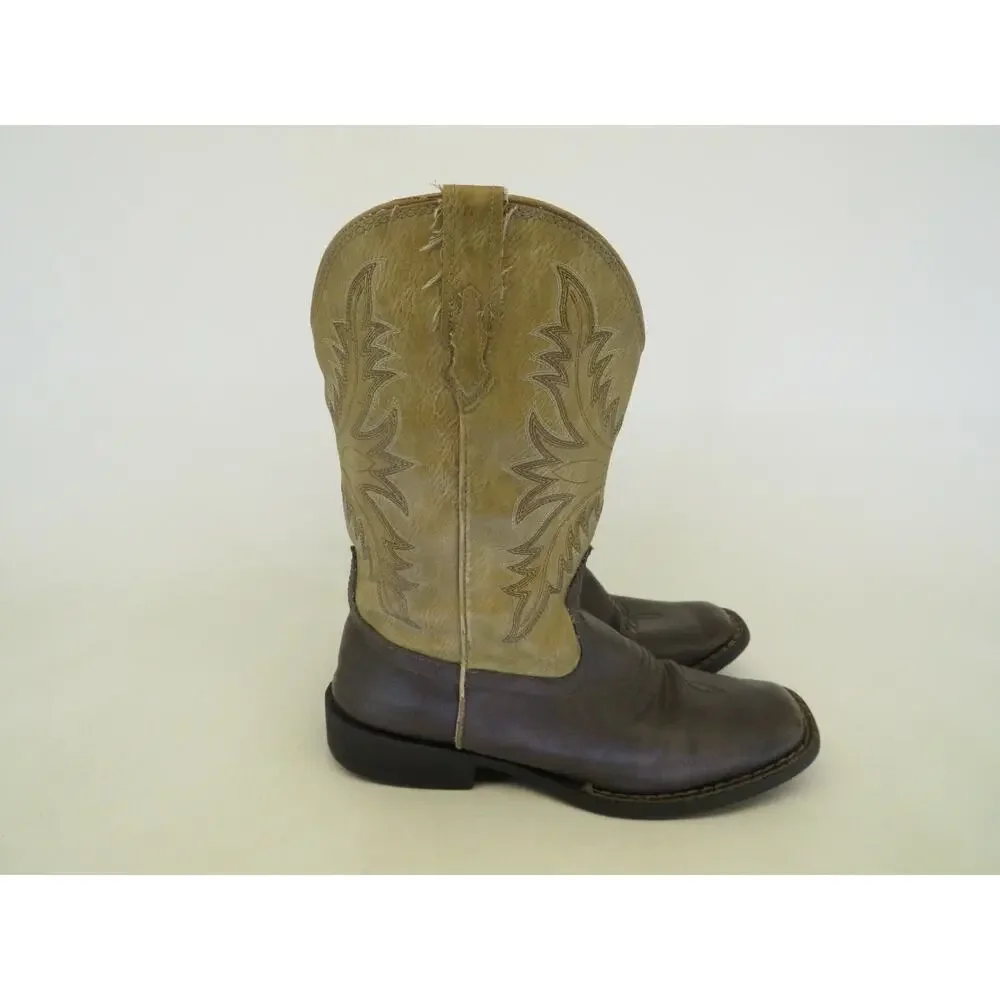 Roper Brand Brown Cowboy Western Boots Youth Size 3 M